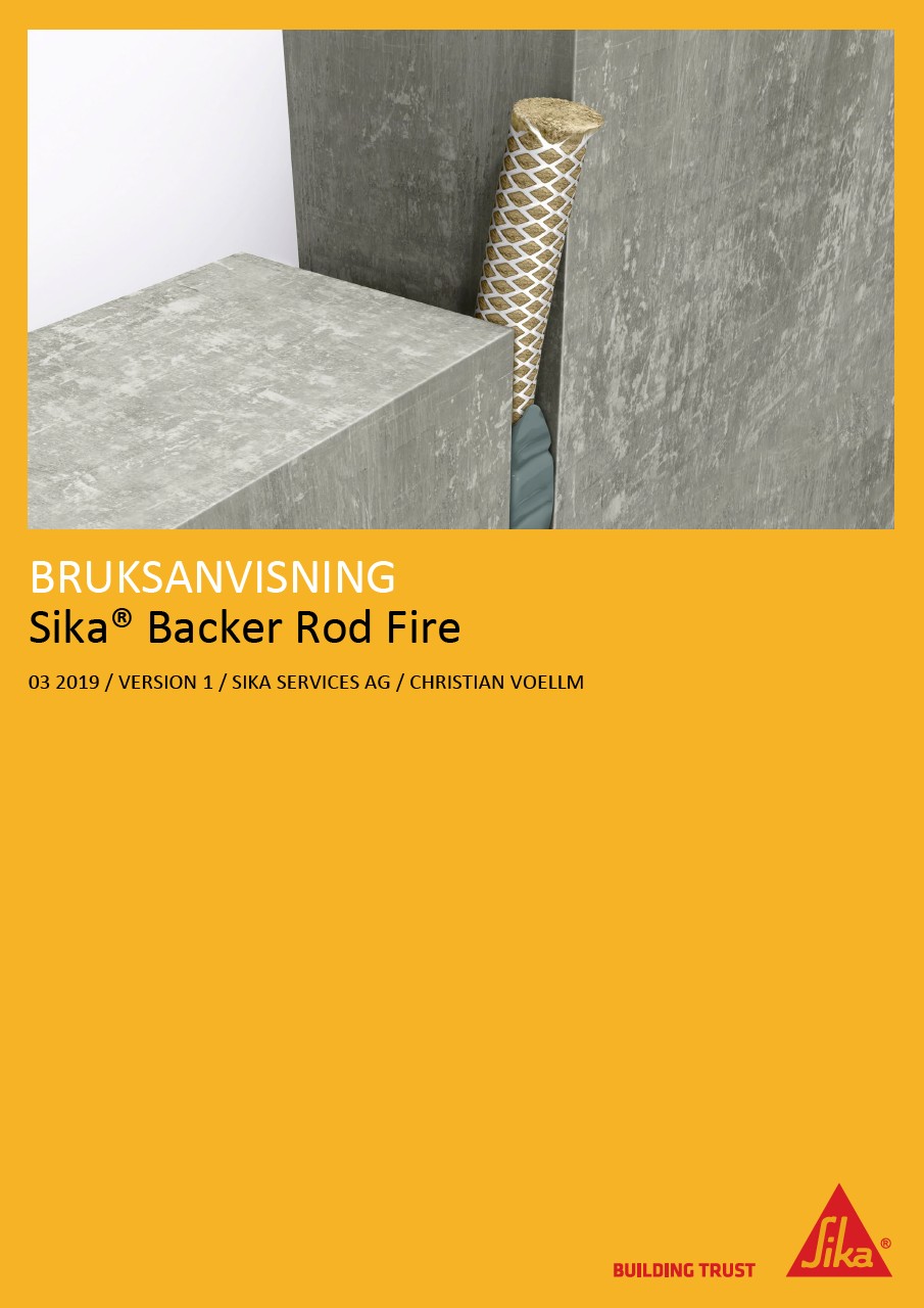 Bruksanvisning Sika Backer Rod Fire